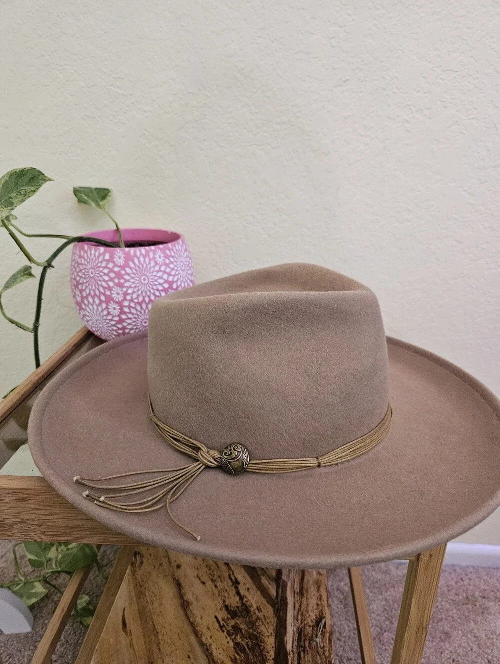 Scala Palermo Women’s Wool Wide-Brim Hat with Decorative Band